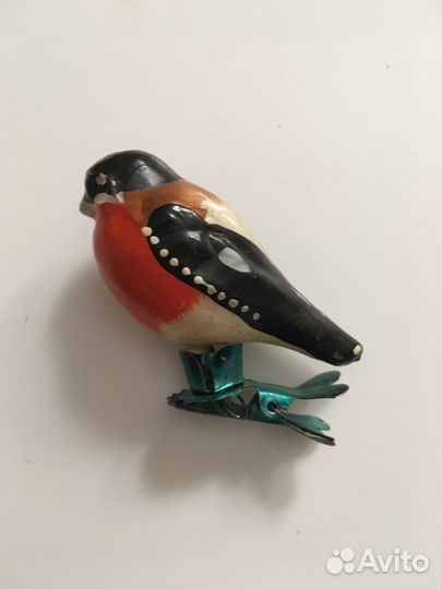 Елочная игрушка СССР «Снегирь»