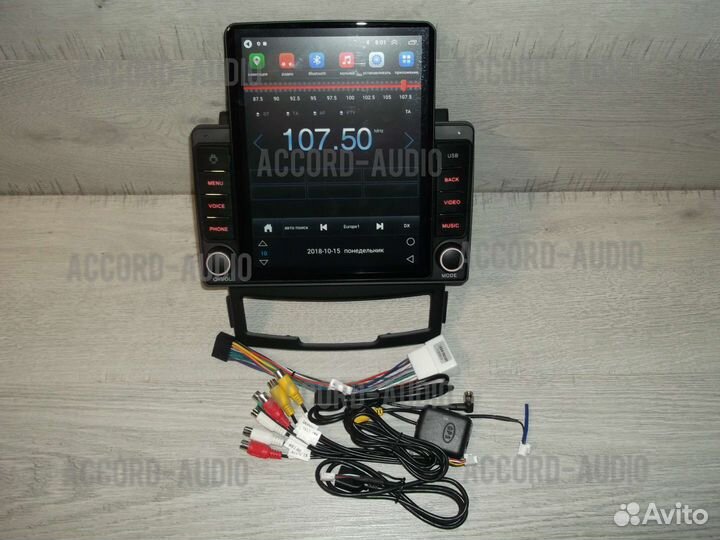 Магнитола SsangYong Actyon Android в стиле Tesla