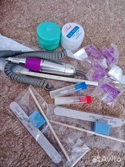 Набор для маникюра, пилки, фрезы,зажимы