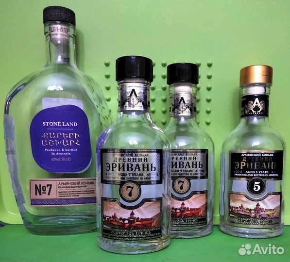 Бутылки из цветного и прозрачного стекла