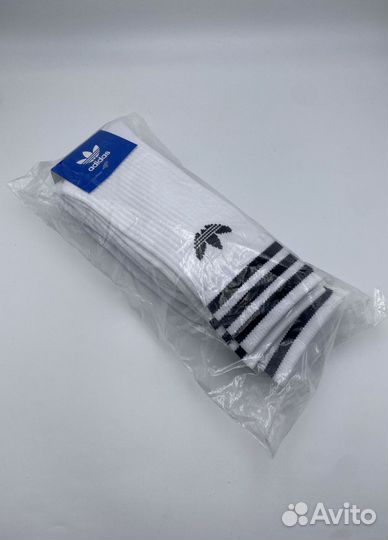 Белые носки adidas original solid crew sock