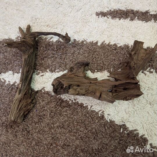 Коряги для аквариума 2 шт и грунт