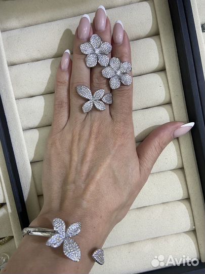 Сет Chopard браслет, кольцо и серьги