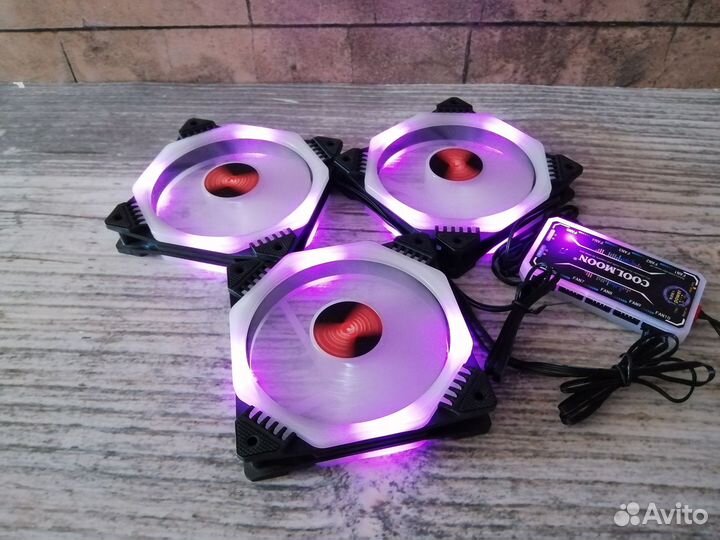 Комплект вентиляторов argb Coolmoon 6шт