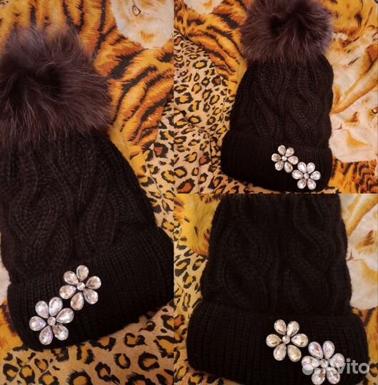 Шапка удлиненная с бубоном,стильная,пушистая)