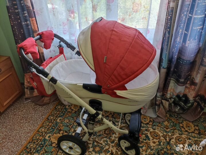 Коляска 2 в 1 riko Bruno red Sport
