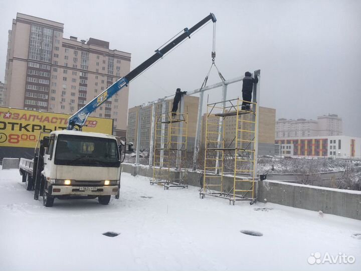 Аренда и услуги манипулятора, стрела 2.7 т, 10 м, борт 4.5 т, 5.7 м