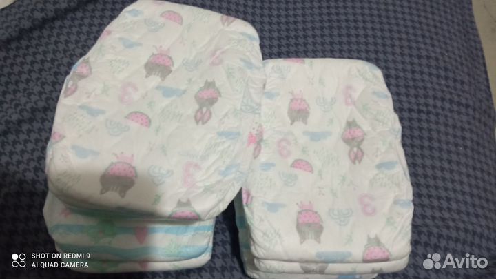 Памперсы 3.(4-9 кг) -52штук