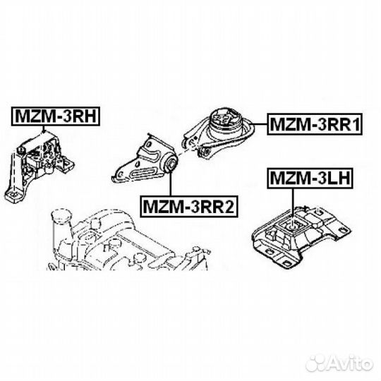 Опора двигателя mazda 3 03-08 прав