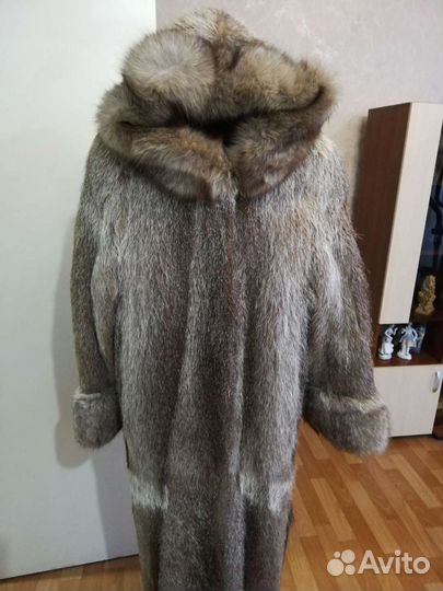 Шуба нутрия с капюшоном