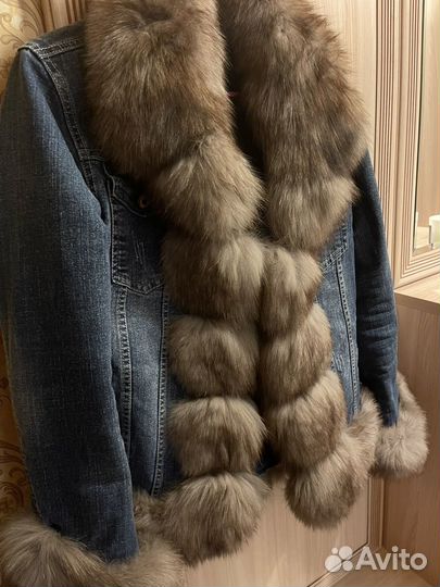 Парка женская зимняя с натуральным мехом песца
