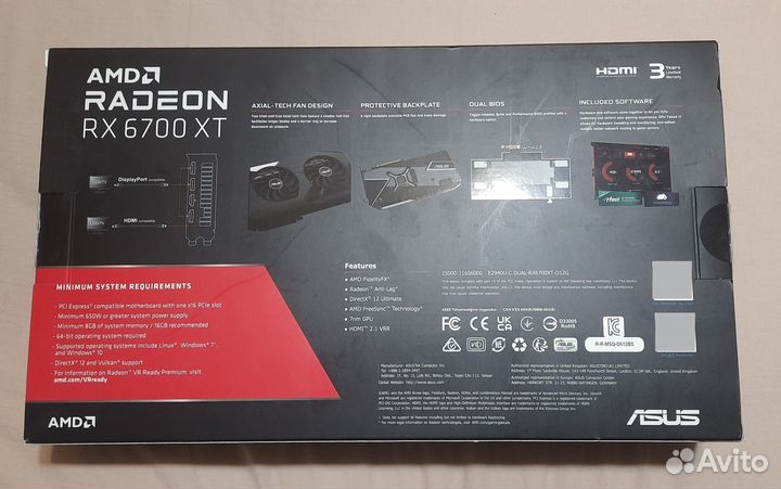 Новая видеокарта Asus Radeon RX 6700 XT