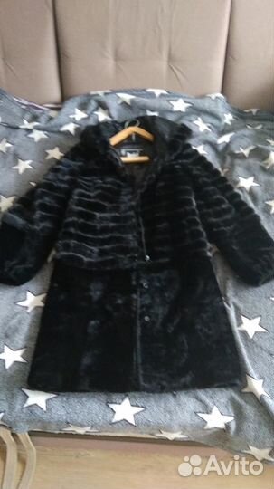 Шуба мутон и норка
