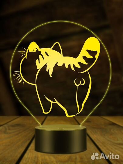 Попа кота ночник светильник