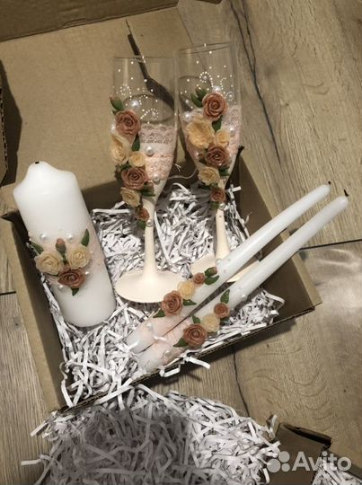 Свадебные бокалы свечи