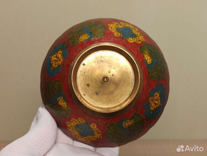 Индийская Ваза Сахарница Латунная Латунь Индия 90е