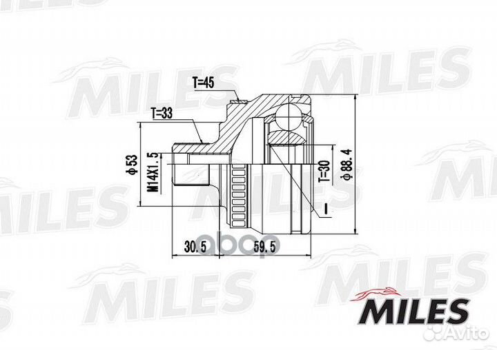 ШРУС наружный VW passat 1.6-2.0 97-05 (GKN 3036