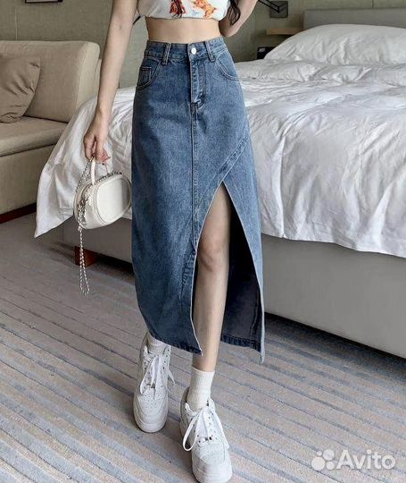 Юбка джинсовая миди