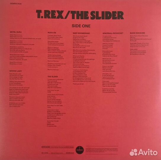 Винил T. Rex – The Slider (clear)