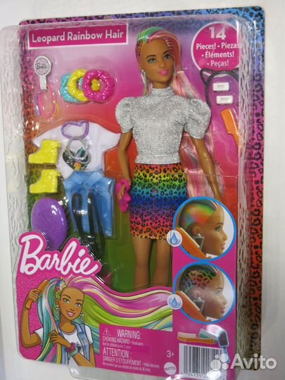 Barbie Leopard Rainbow Hair брюнетка