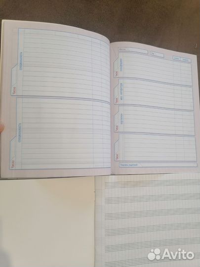 Дневник для муз школы, тетради для нот