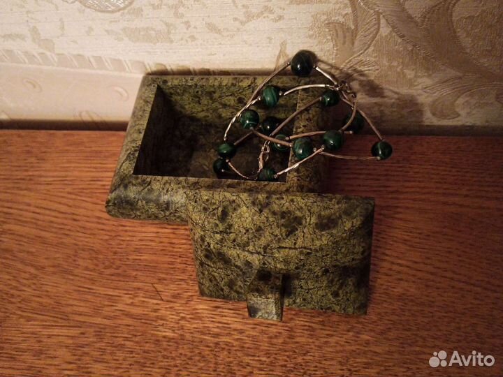 Шкатулка змеевик, винтаж