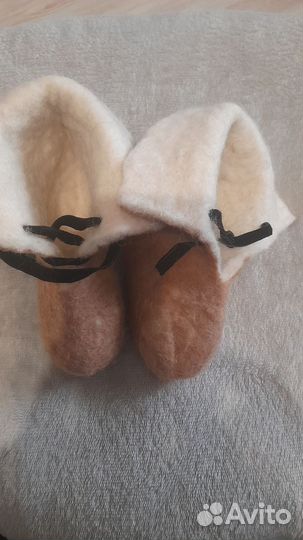 Детские пинетки,12 см,валеная шерсть