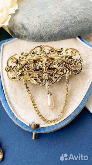 Брошь винтажная чехия