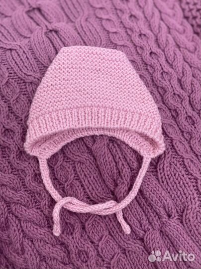 Новый Чепчик для новорожденного вязаный