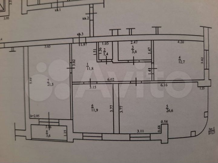 3-к. квартира, 93 м², 2/7 эт.