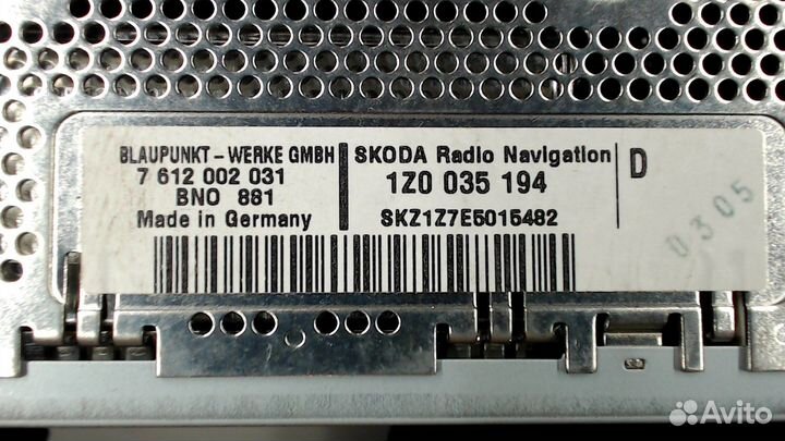 Магнитола Skoda Octavia (A5), 2005