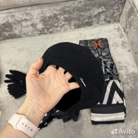 Комплект шапка перчатки платок кепка женские