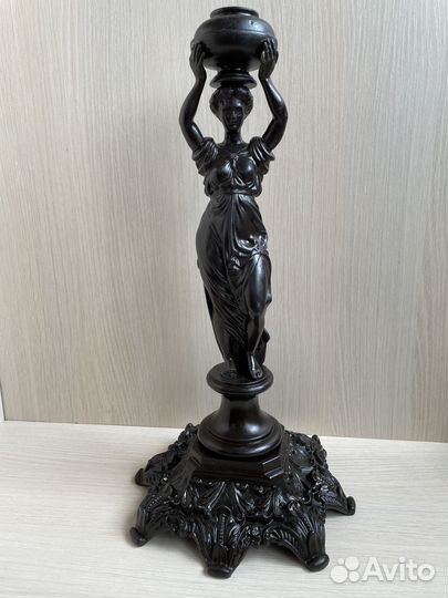 Подсвечник Девушка Касли Тепляков 1896 год чугун