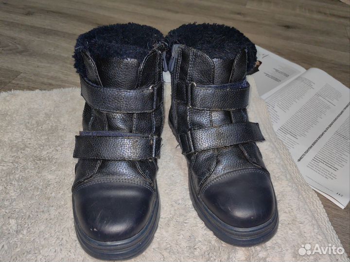 Кожанные сапоги на девочку