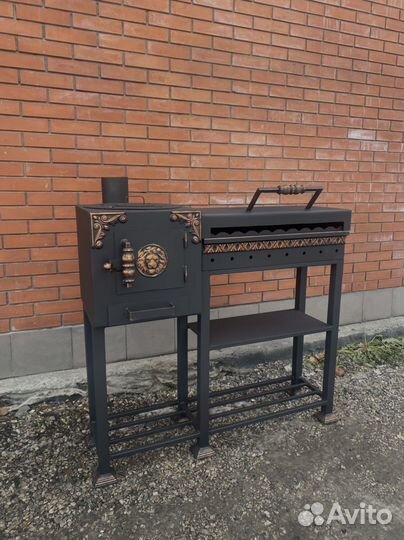 Мангал с печью под казан 3 мм