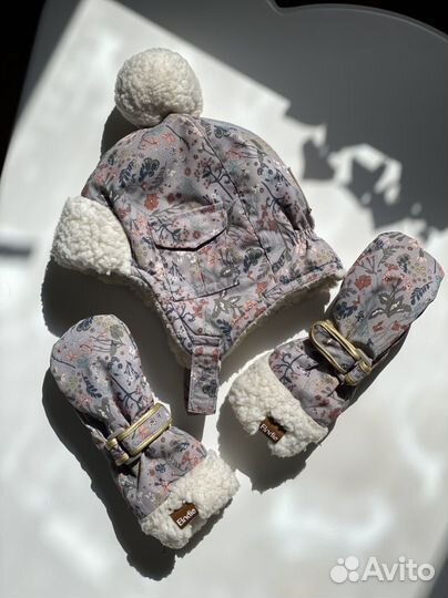 Зимняя шапка и варежки краги Elodie Details новые