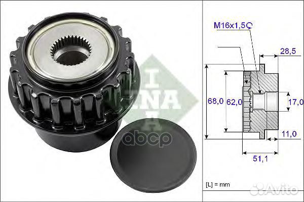 Шкив генератора volvo S60/S80/XC60/XC70/XC90 06