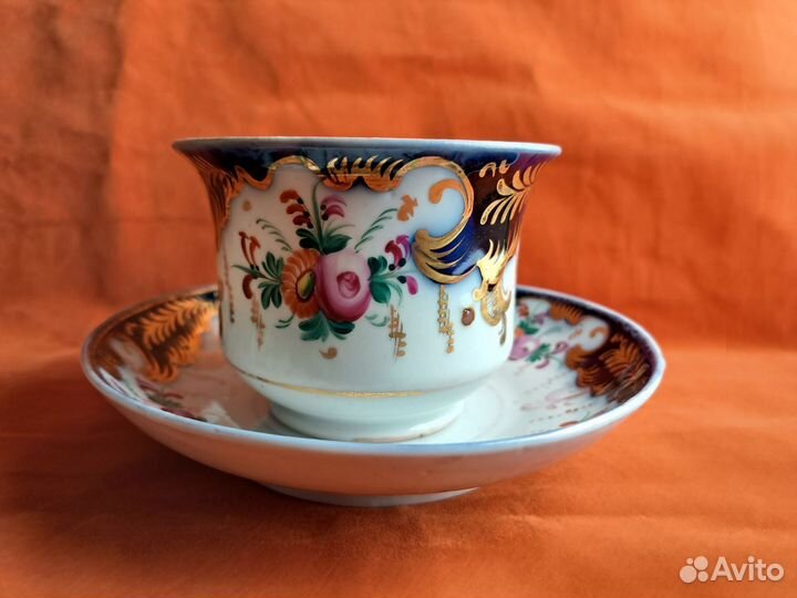 Антикварная чайная пара Сафронов-1830г