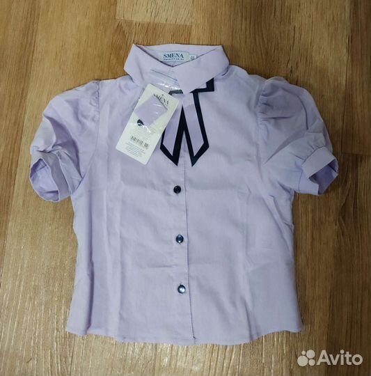 Новая школьная блузка сиреневая р122/64