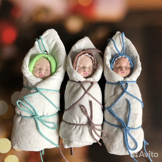 Ватные елочные игрушки