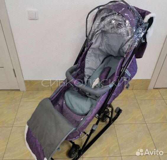 Коляска санки Ника Наши дети 6 сиреневый