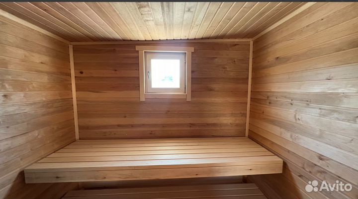 Каркасная баня с террасой
