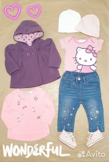 Рост 62- 68 Пакет фирменных вещей на юную леди