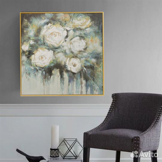 Картина маслом белые розы картина маслом на холст