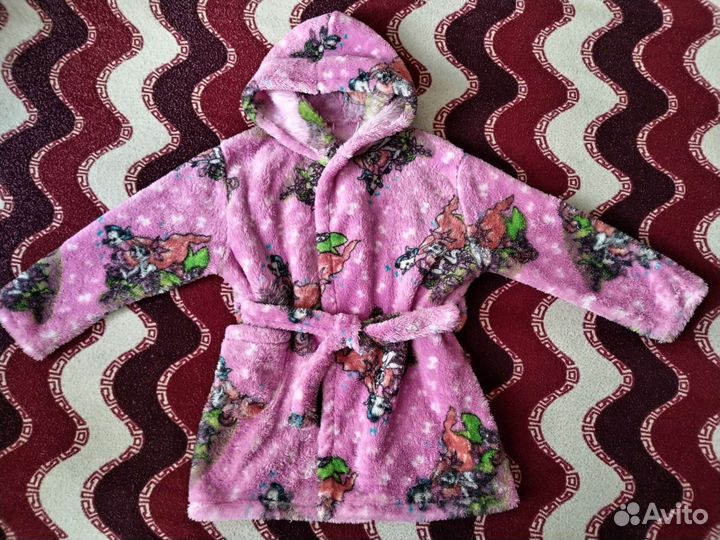 Халат детский махровый, травка