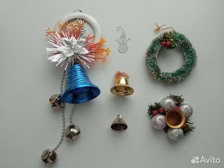 Новогодний декор: ёлки снеговики подсвечник, 8 шт