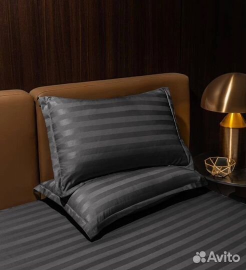 Белье постельное страйп сатин Boris с одеялом