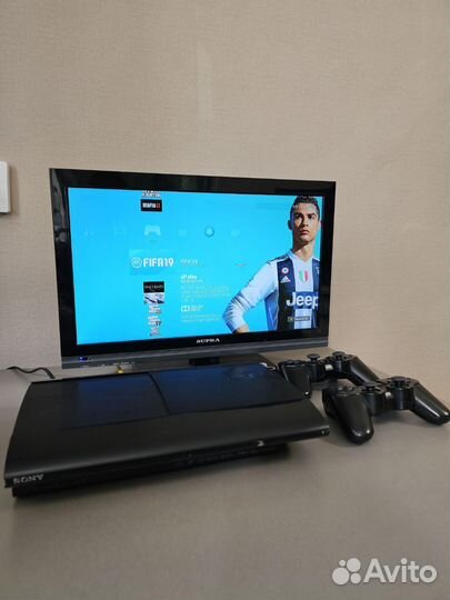 Sony Playstation 3 super slim прошитая 500гб +игры