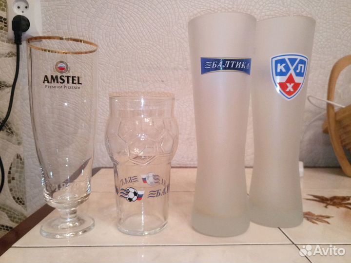 Бокалы пивные акционные Балтика и амстел