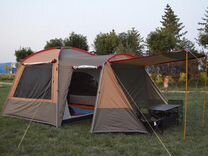 Палатка шатер с тамбуром метал каркас 4 местная